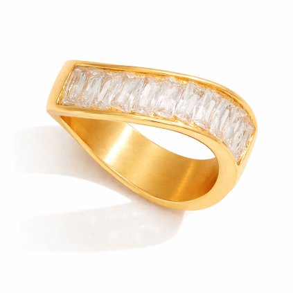 ELENYS Edge  pozlacený prsten 18K žluté zlato