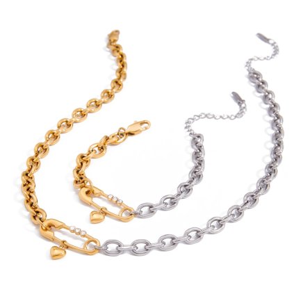 ELENYS Safety heart set  pozlacený set 18K žluté zlato