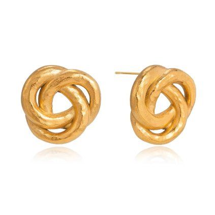 ELENYS Golden Knot  pozlacené náušnice 18K žluté zlato