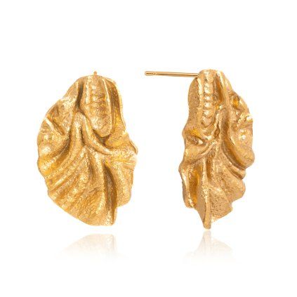 ELENYS Raw Gold  pozlacené náušnice 18K žluté zlato