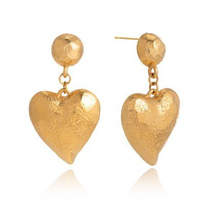 ELENYS Golden Heart  pozlacené náušnice 18K žluté zlato