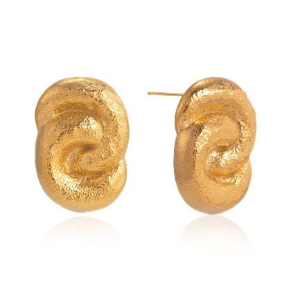 ELENYS Golden Twist  pozlacené náušnice 18K žluté zlato
