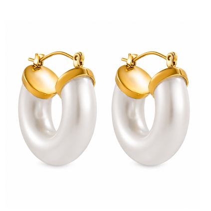 ELENYS Glossy Bold  pozlacené náušnice 18K žluté zlato