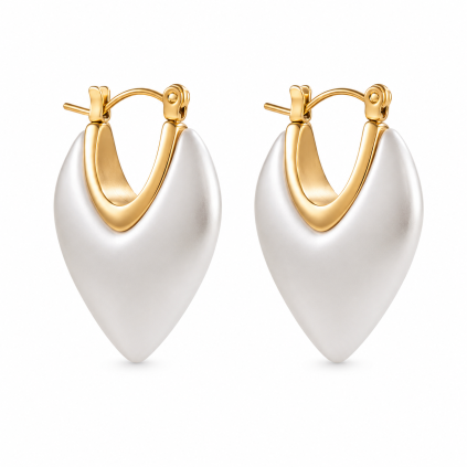 ELENYS Glossy Curve  pozlacené náušnice 18K žluté zlato