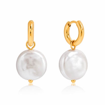 ELENYS Pearl Drop  pozlacené náušnice 18K žluté zlato