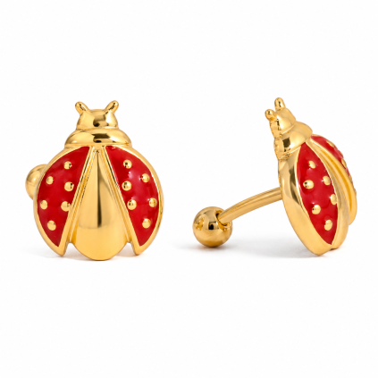 ELENYS Lucky Dot  pozlacené náušnice 18K žluté zlato