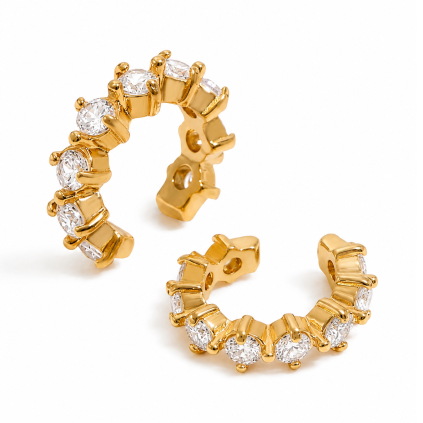 ELENYS Crystal Glow  pozlacené náušnice 18K žluté zlato