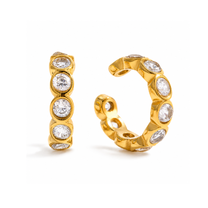 ELENYS Crystal Orbit  pozlacené náušnice 18K žluté zlato