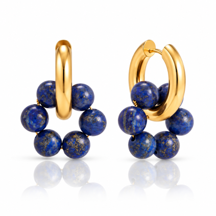 ELENYS Lapis Lazuli  pozlacené náušnice 18K žluté zlato