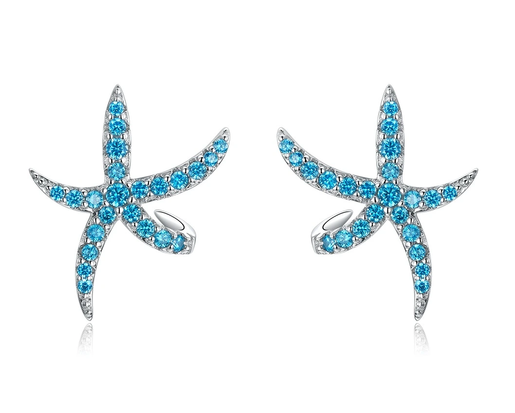 Elenys stříbrné náušnice Třpytivá mořská hvězdice
