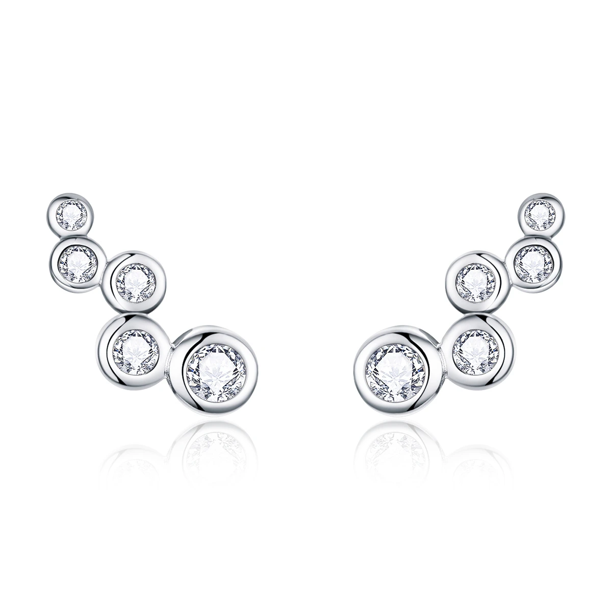 Elenys stříbrné náušnice Zářivě čiré bublinky