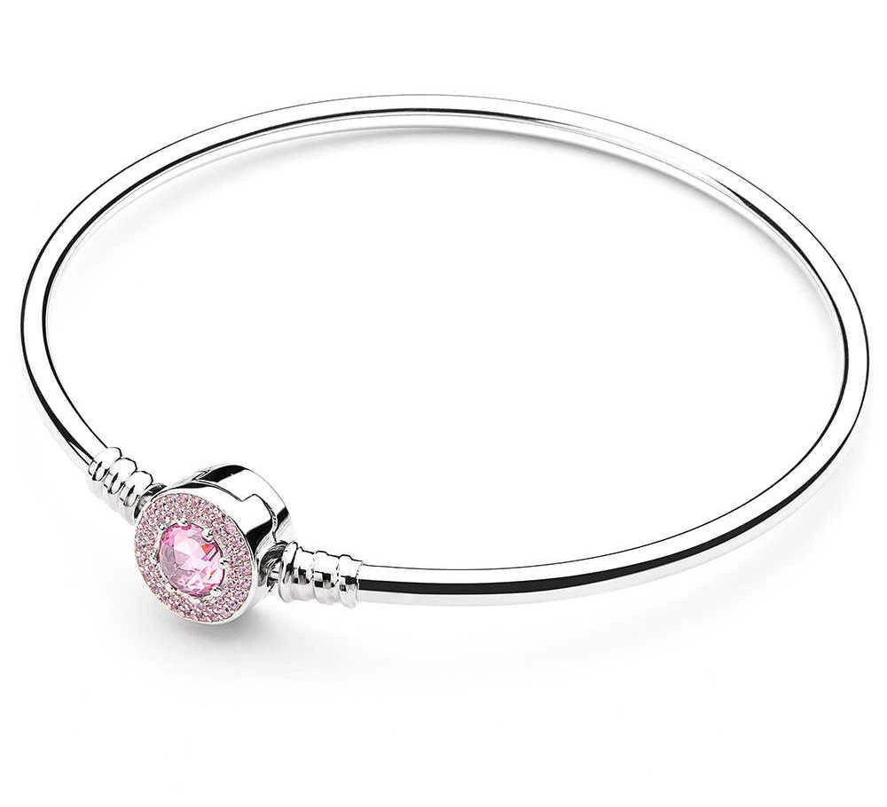 Elenys stříbrný náramek na přívěsky Křišťálové růžové kouzlo Velikost: 16 cm