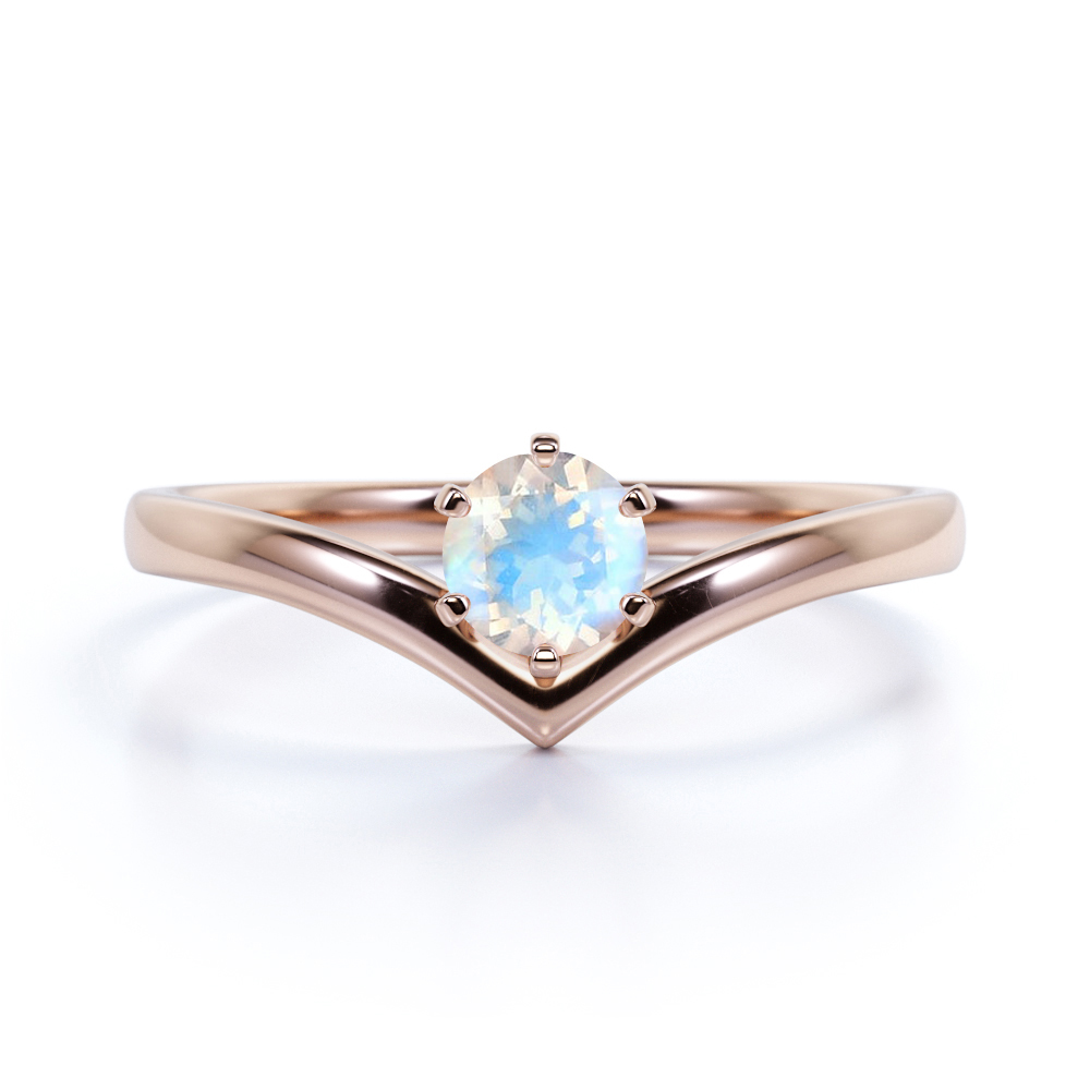 Royal Fashion prsten 14k zlato Vermeil GU-DR14487R-ROSEGOLD-MOONSTONE Velikost: 9 (EU: 59-60)
