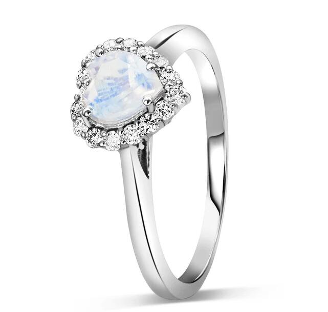 Emporial stříbrný prsten GU-DR12959R-SILVER-MOONSTONE-ZIRCON Velikost: 10 (EU: 61-63)