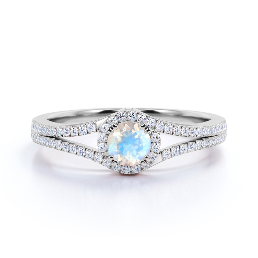 Emporial stříbrný prsten GU-DR14761R-SILVER-MOONSTONE-ZIRCON Velikost: 9 (EU: 59-60)