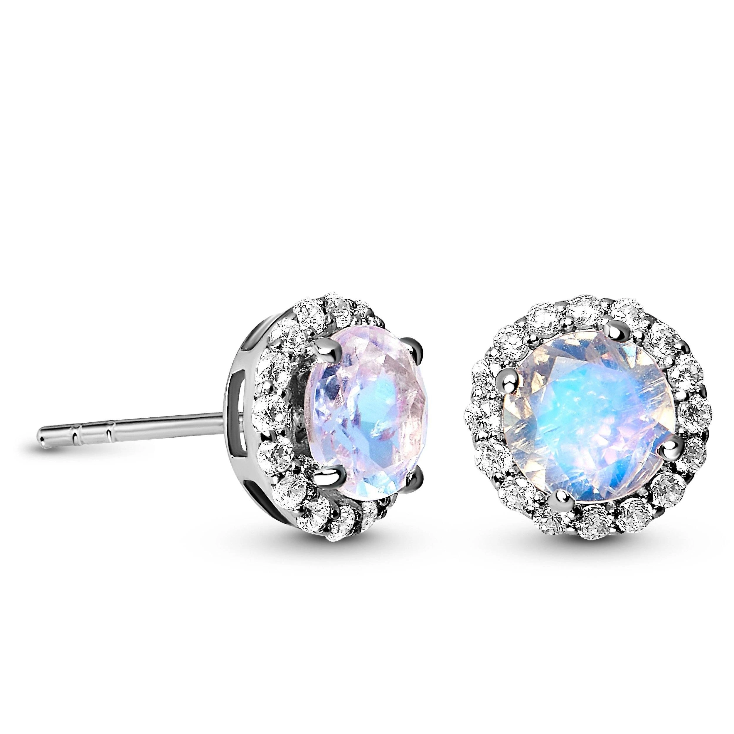 Emporial stříbrné peckové náušnice GU-DR2564E-SILVER-MOONSTONE