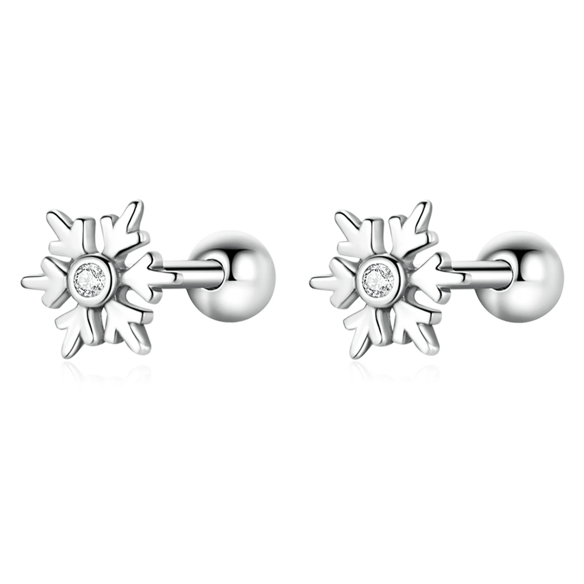 Elenys stříbrné peckové náušnice Sněhová vločka