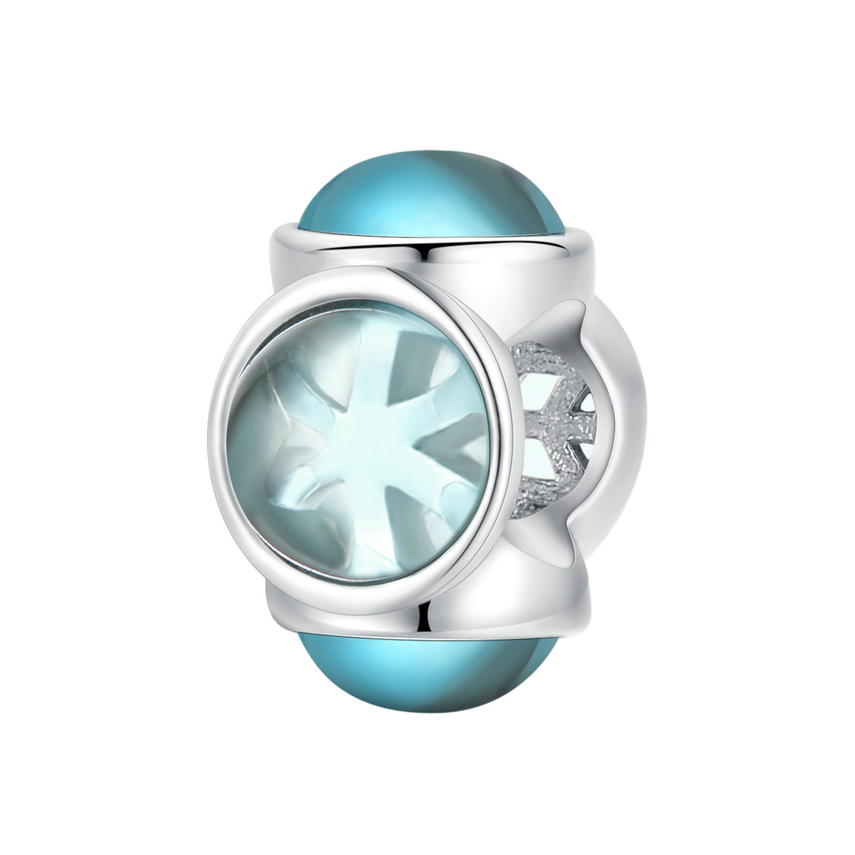ELENYS Royal Fashion stříbrný přívěsek Spacer Vločka s měsíčním duhovým kamenem