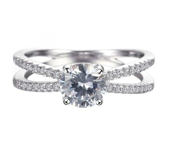 Elenys stříbrný rhodiovaný prsten Třpytivé pásky Velikost: 10 (EU: 61-63)