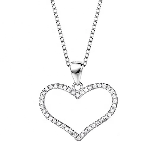 Elenys stříbrný rhodiovaný náhrdelník Milované třpytivé srdce