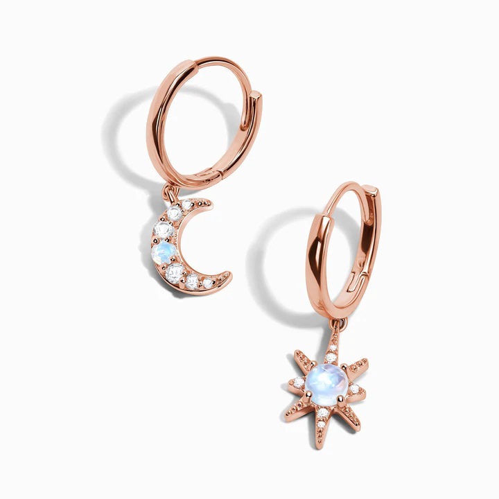 Royal Fashion visací náušnice 14k zlato Vermeil GU-DR22119E-ROSEGOLD