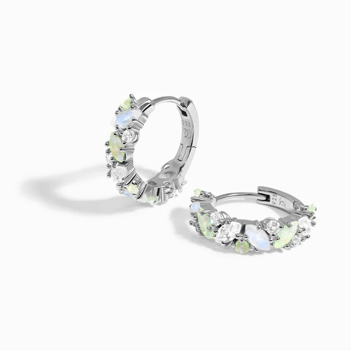 Royal Fashion stříbrné náušnice GU-DR22120E-SILVER-MOONSTONE-TOPAZ-OPAL