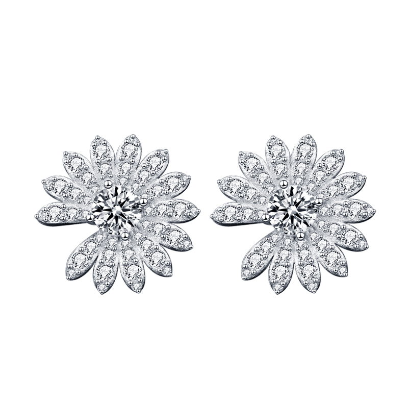 Royal Fashion stříbrné náušnice HA-XEA002-SILVER-MOISSANITE