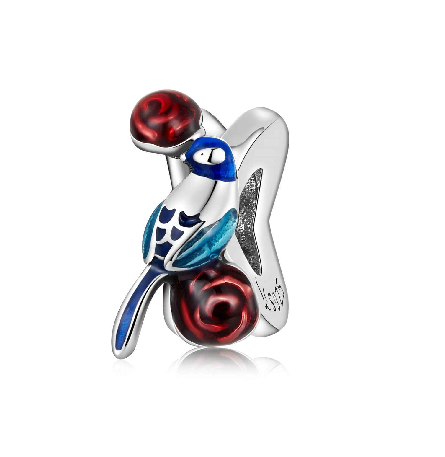 Elenys stříbrný přívěsek Ptáček s květy