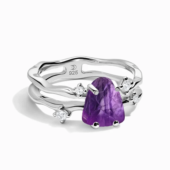 Royal Fashion rhodiovaný prsten SKA-R006-SILVER-AMETHYST Velikost: 6 (EU: 51-53)