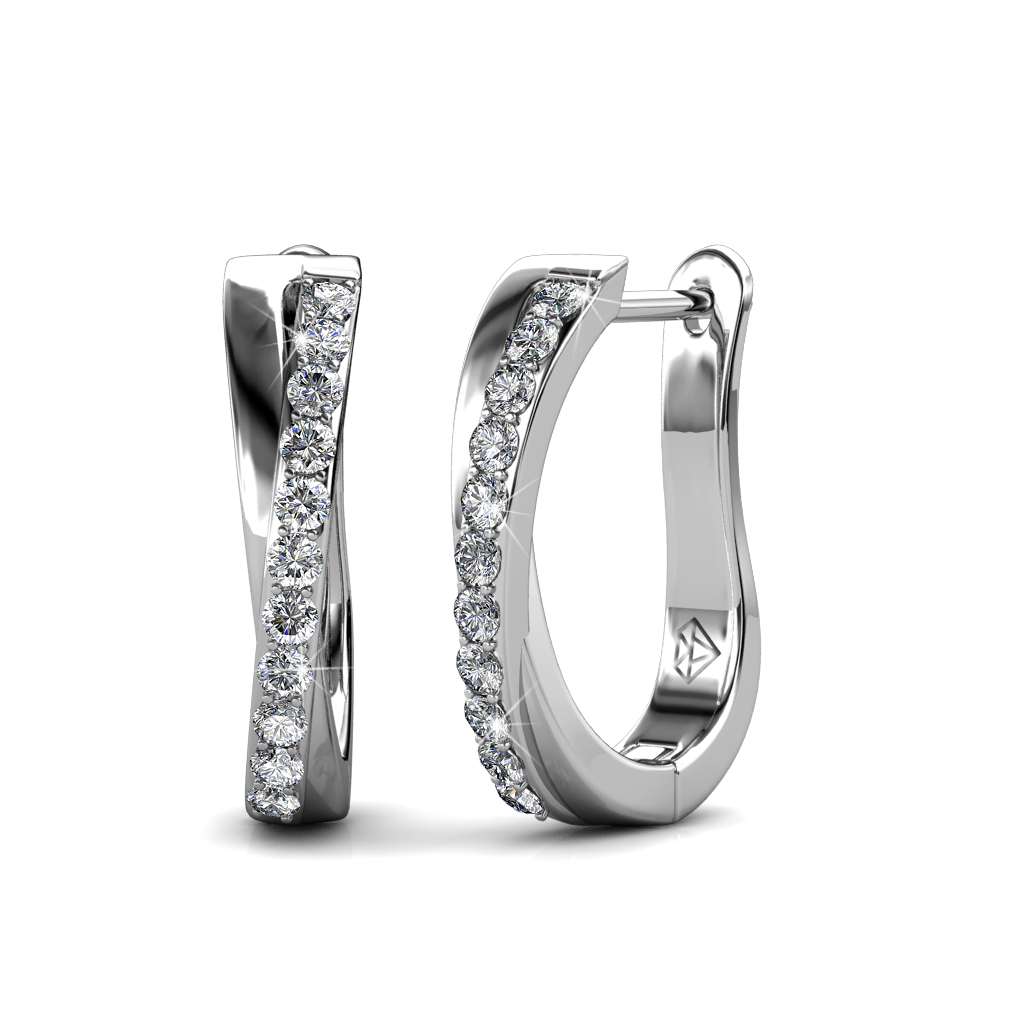 Royal Fashion stříbrné pozlacené náušnice Swarovski DES0225-WG