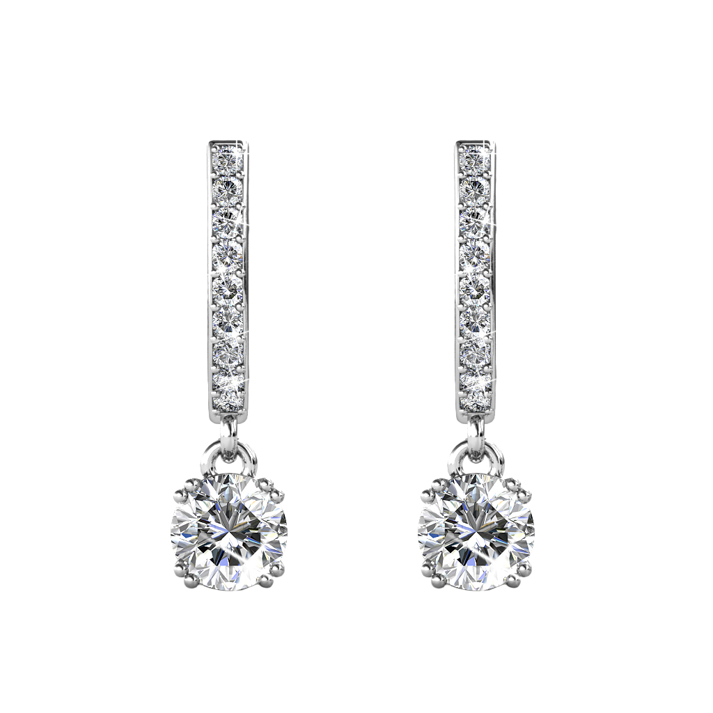 Royal Fashion stříbrné pozlacené náušnice Swarovski DES0150-WG