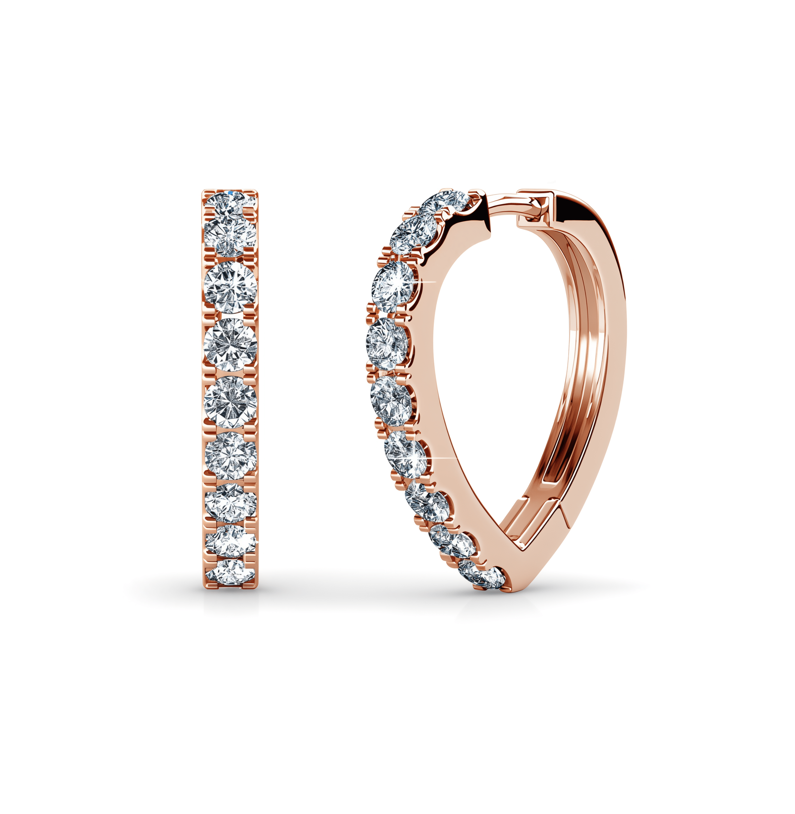 Elenys stříbrné pozlacené náušnice s krystaly Swarovski® 18K růžové zlato