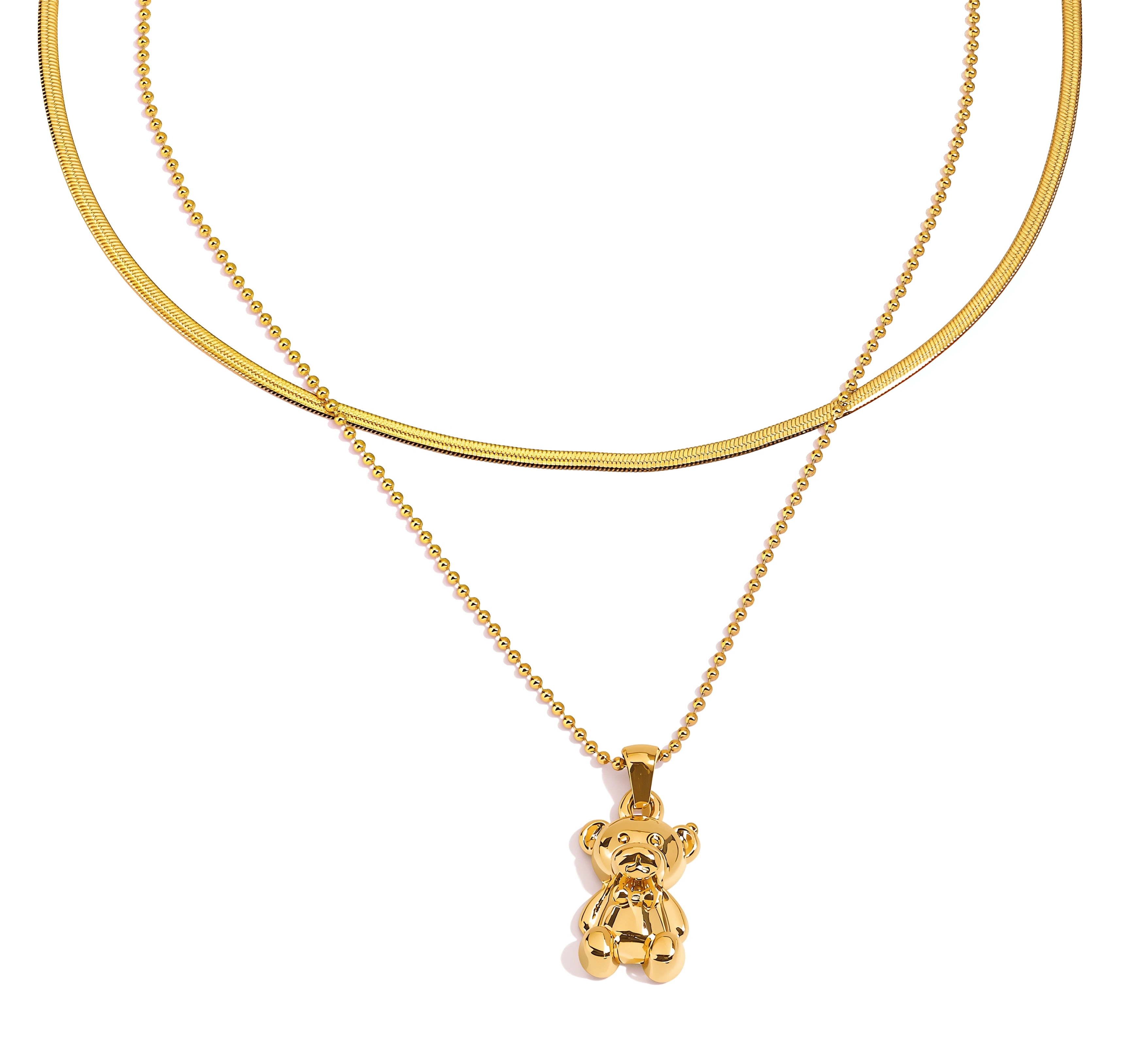 ELENYS Teddy – pozlacený náhrdelník 18K žluté zlato Délka náhrdelníku: 38 a 40 cm (+5 cm prodloužení)