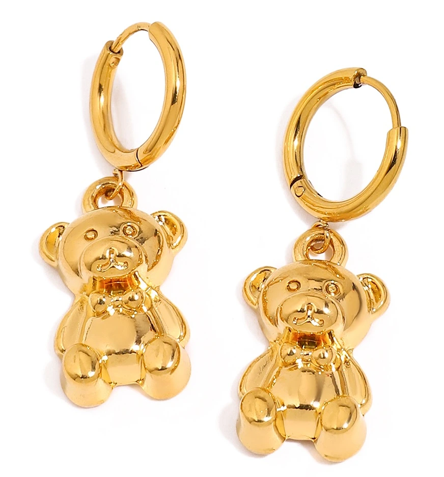 ELENYS Teddy – pozlacené náušnice 18K žluté zlato