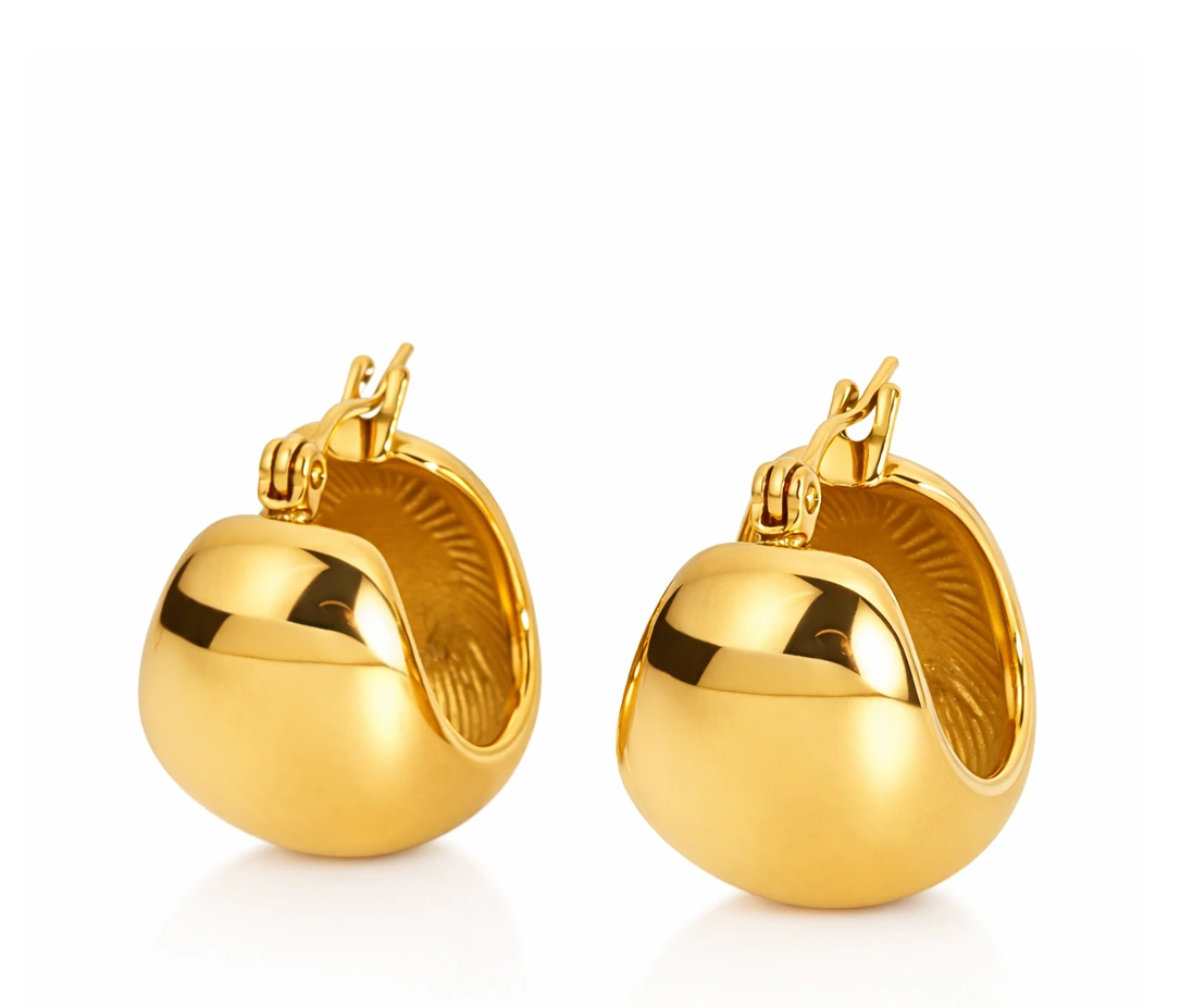 ELENYS Bold – pozlacené náušnice 18K žluté zlato