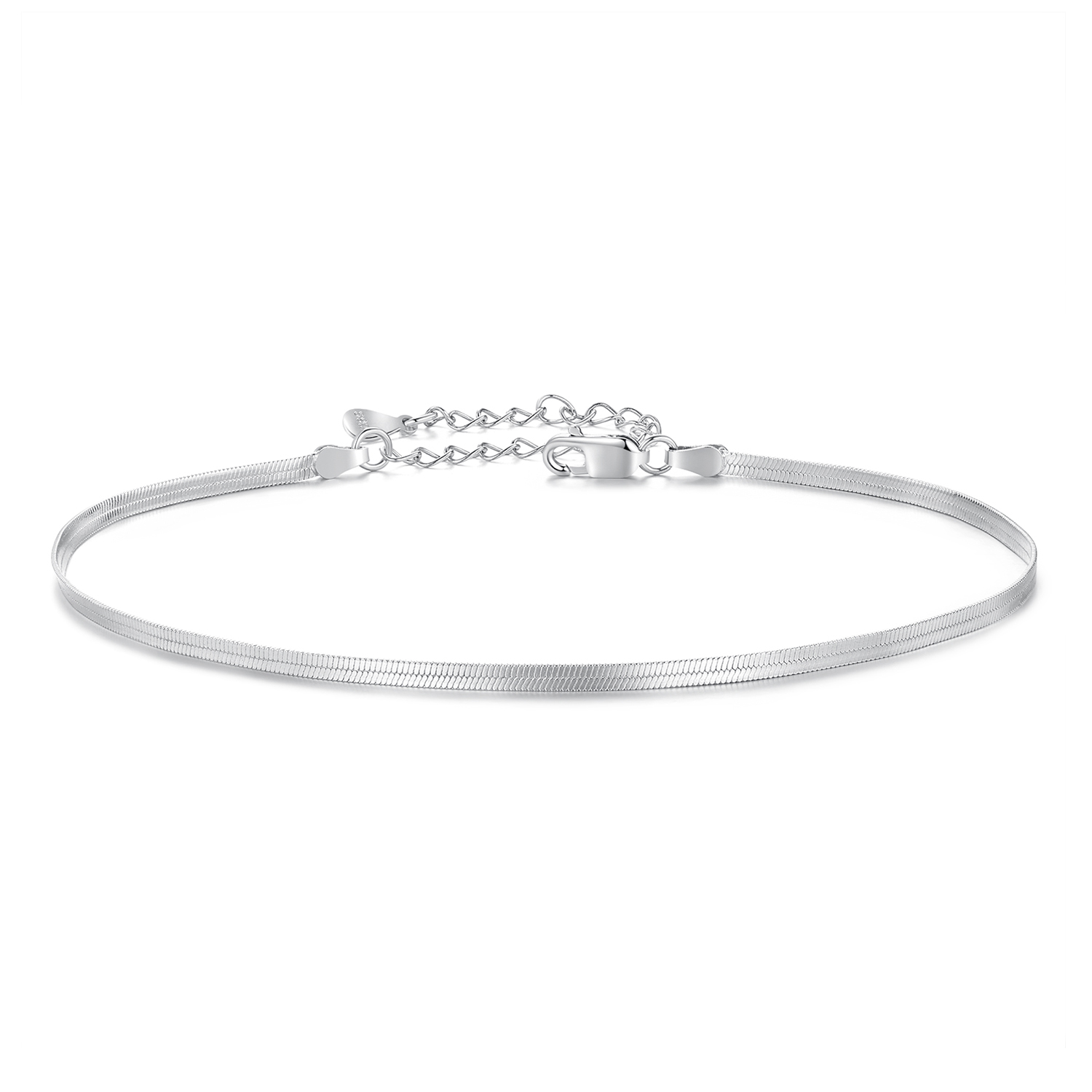 Elenys stříbrný pozlacený řetízek na nohu – hladký lesk elegance 18K bílé zlato