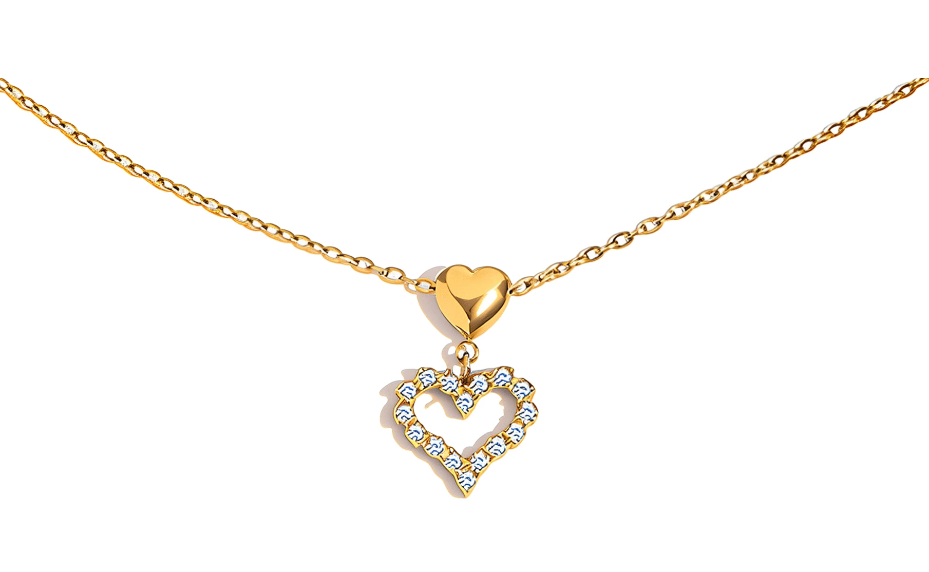 ELENYS Heart Charm – pozlacený náhrdelník 18K žluté zlato Délka náhrdelníku: 40+5 cm / max. 45 cm