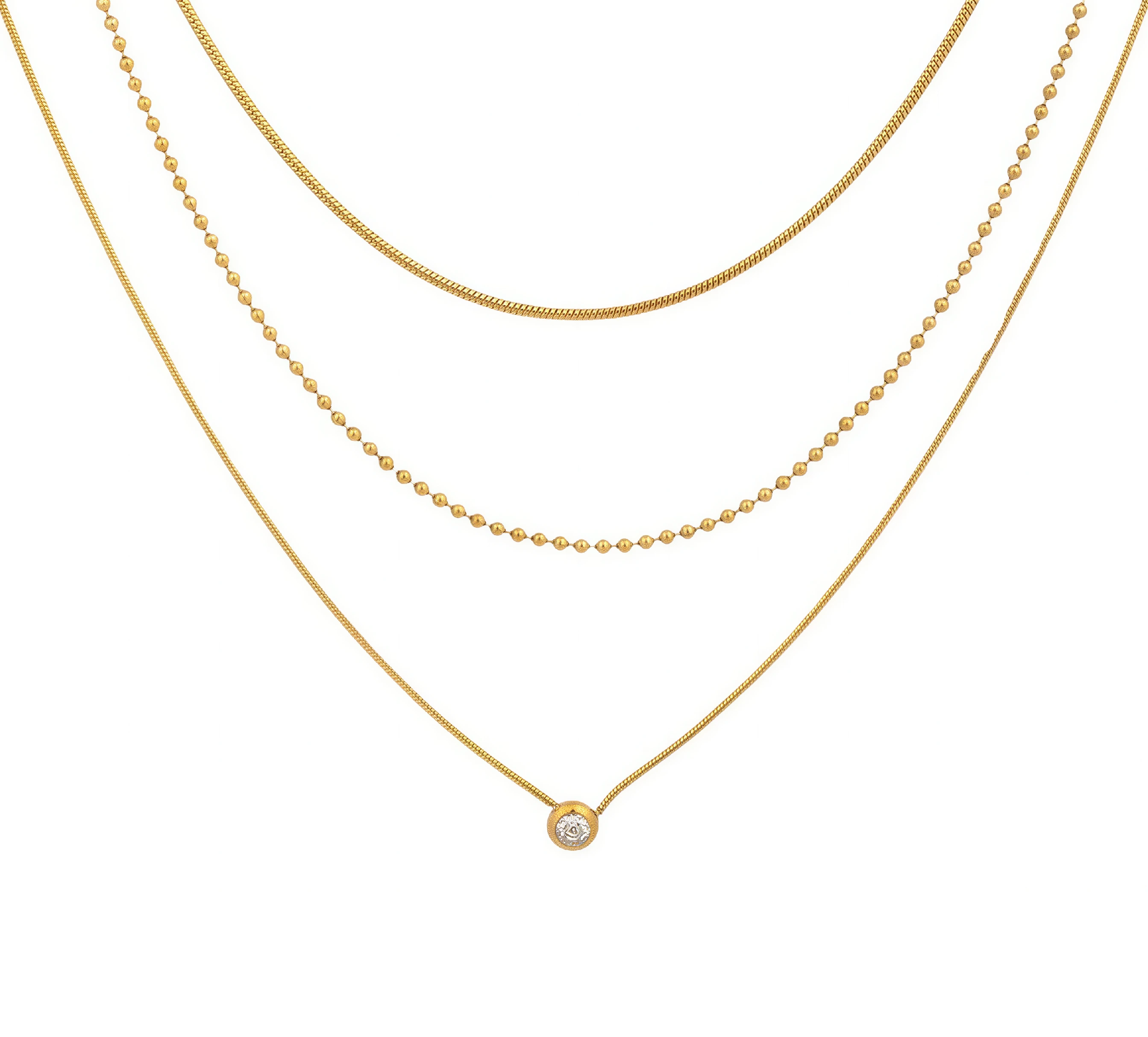 ELENYS Trinity 3v1 – pozlacený náhrdelník 18K žluté zlato Délka náhrdelníku: 35-45 cm + 5cm / max. 50 cm