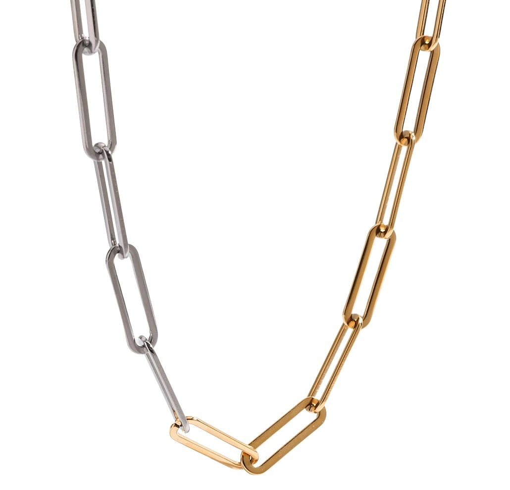 ELENYS Duo Chain – pozlacený náhrdelník 18K žluté zlato Délka: 42 cm