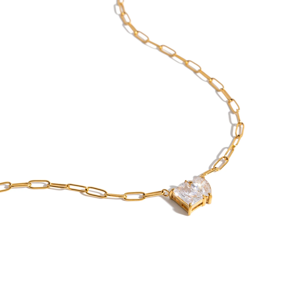 ELENYS Duo Stone – pozlacený náhrdelník 18K žluté zlato Délka: 45+5 cm / max. 50 cm