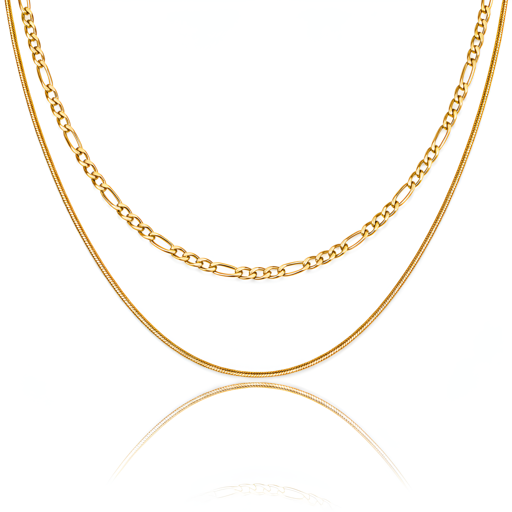 ELENYS Duo Line – pozlacený náhrdelník 18K žluté zlato Délka: 40-45 cm +5 cm / max. 50 cm