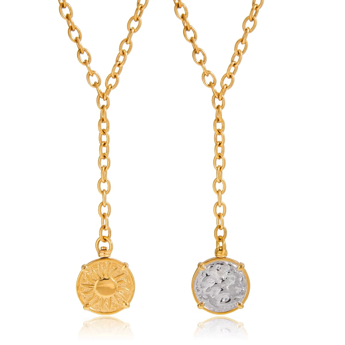 ELENYS Soluna – pozlacený náhrdelník 18K žluté zlato Délka: 45+5 cm / max. 50 cm