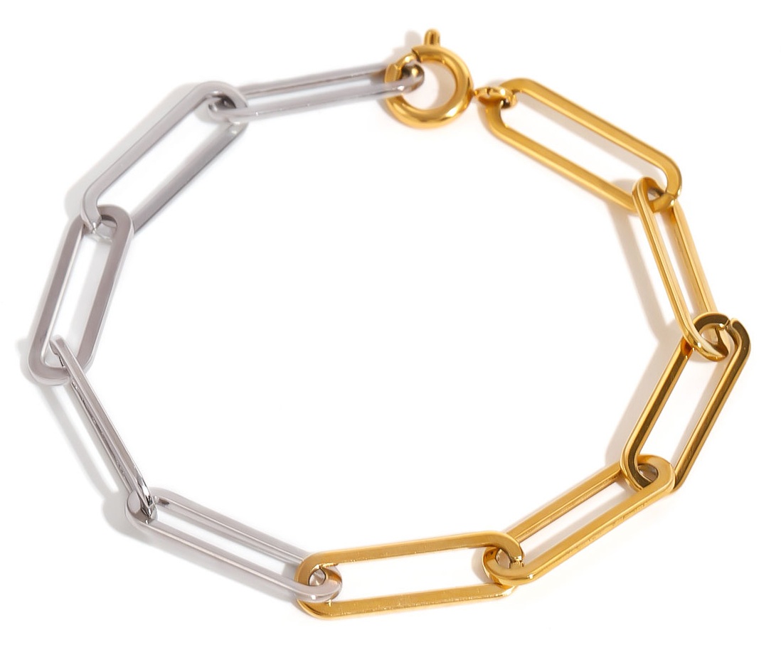 ELENYS Duo Chain – pozlacený náramek 18K žluté zlato Délka náramku: 18,5 cm