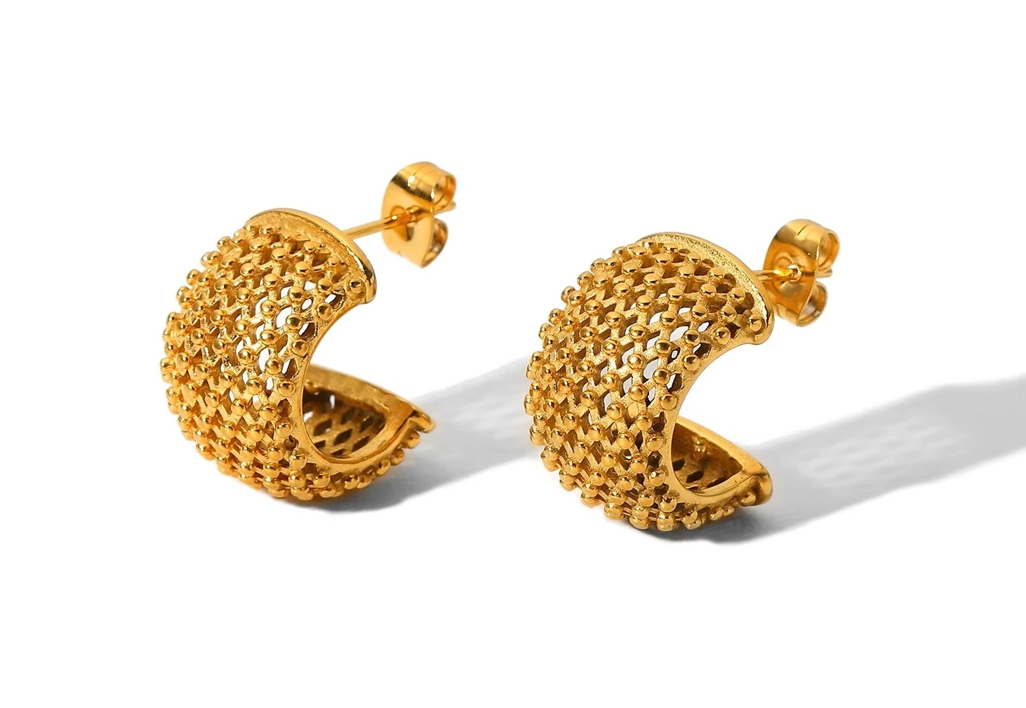 ELENYS Gloria – pozlacené náušnice 18K žluté zlato