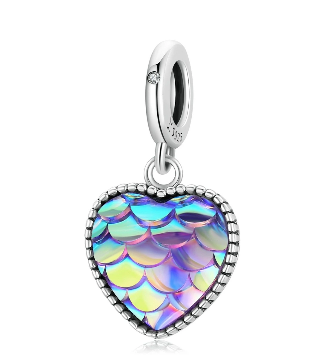 ELENYS stříbrný přívěsek Duhové srdce