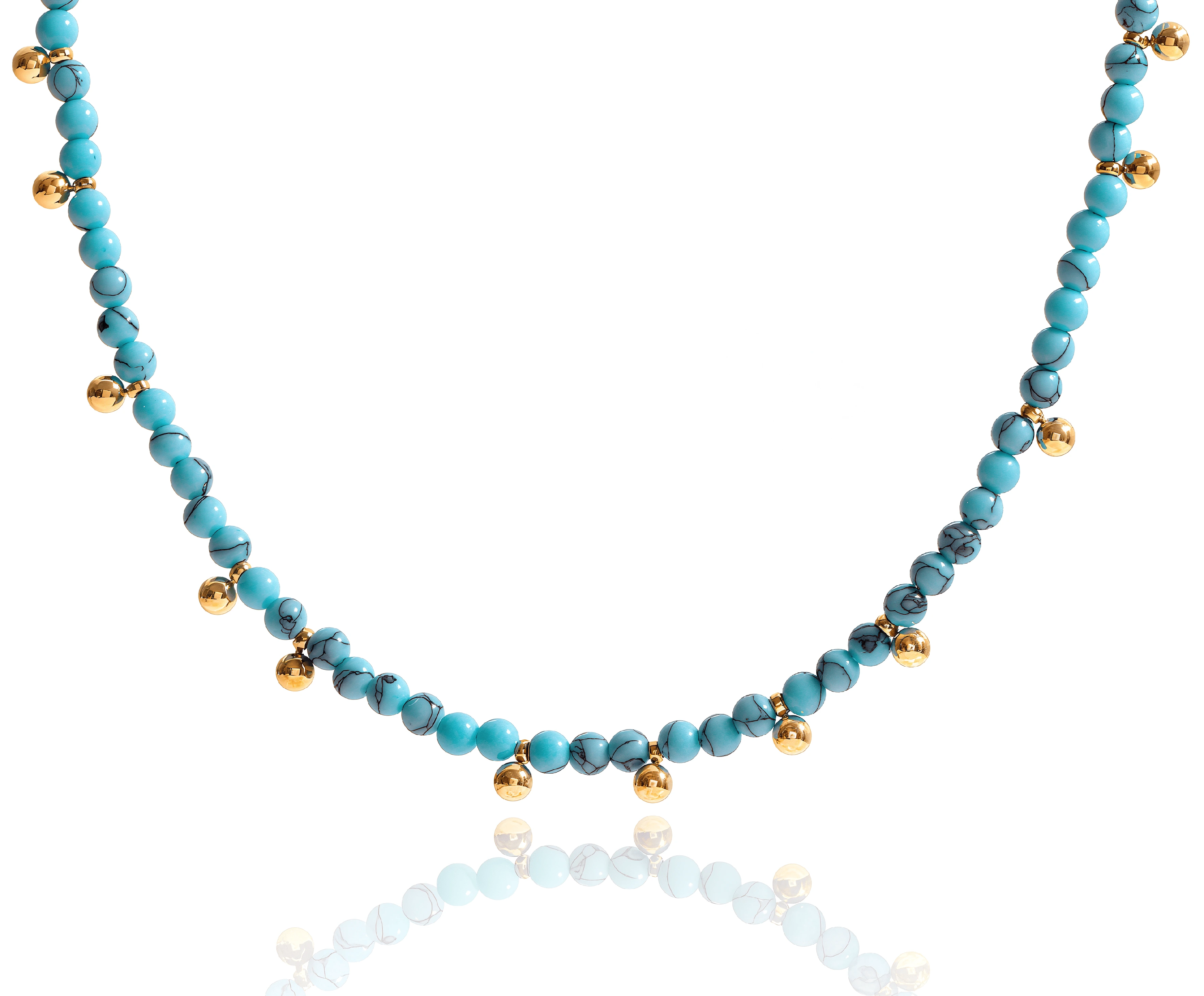 ELENYS Aqualis Beads – pozlacený náhrdelník 18K žluté zlato Délka: 41+5 cm / max. 46 cm