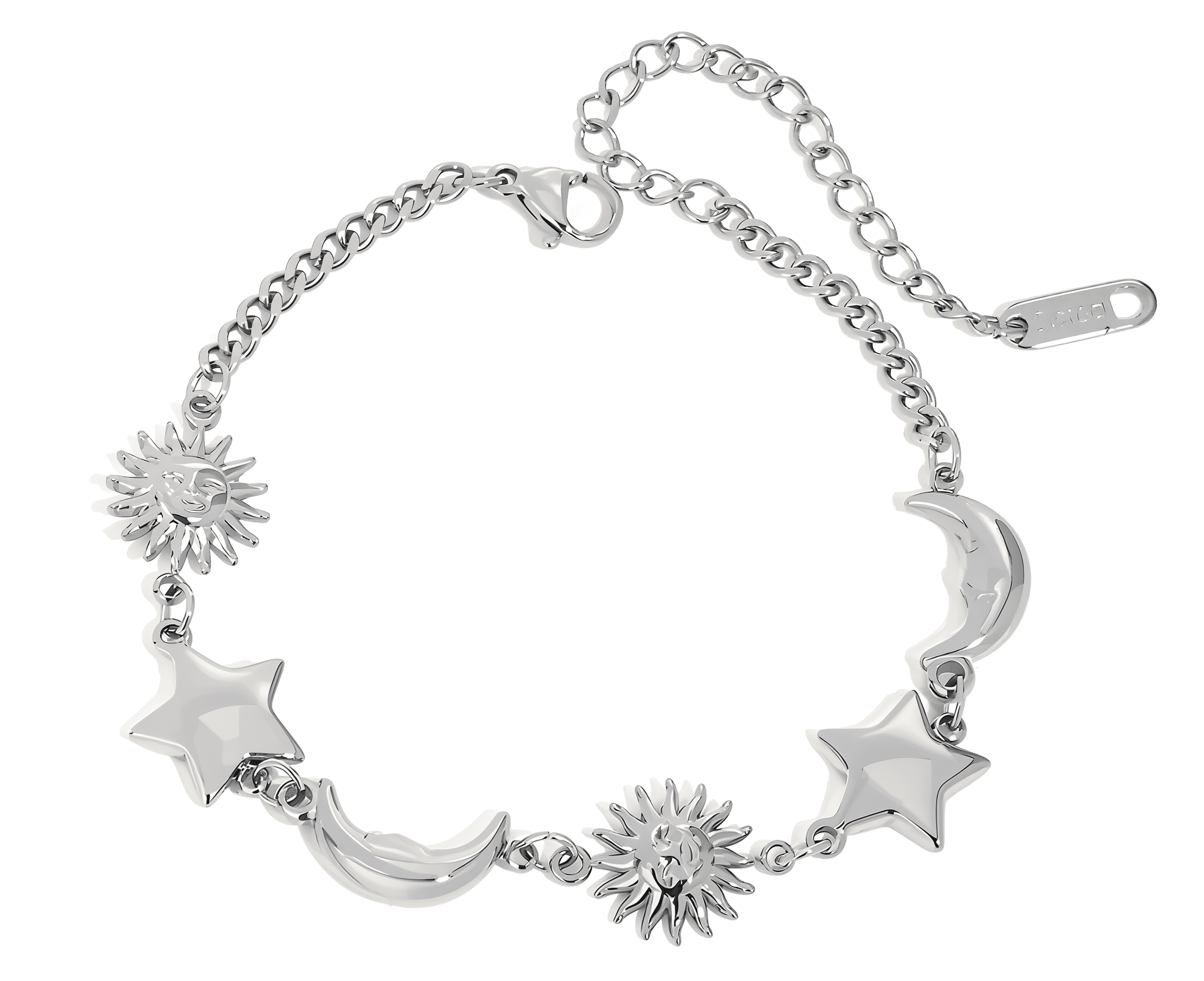 ELENYS Luna Stella Mini – náramek z prémiové oceli Délka náramku: 17+5 cm / max. 22 cm