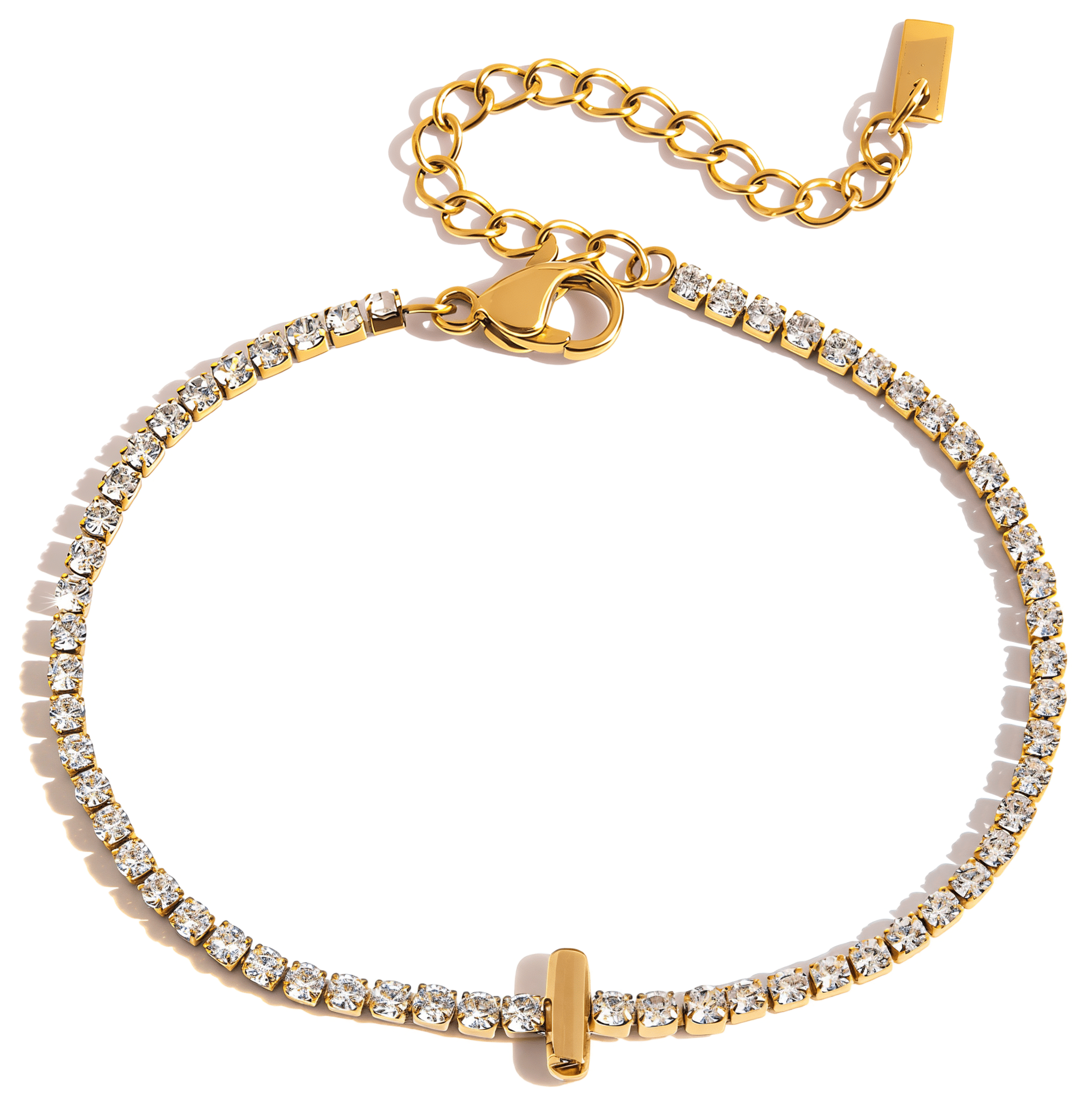 ELENYS Initial I – pozlacený náramek 18K žluté zlato Délka náramku: 16+5 cm / max. 21 cm