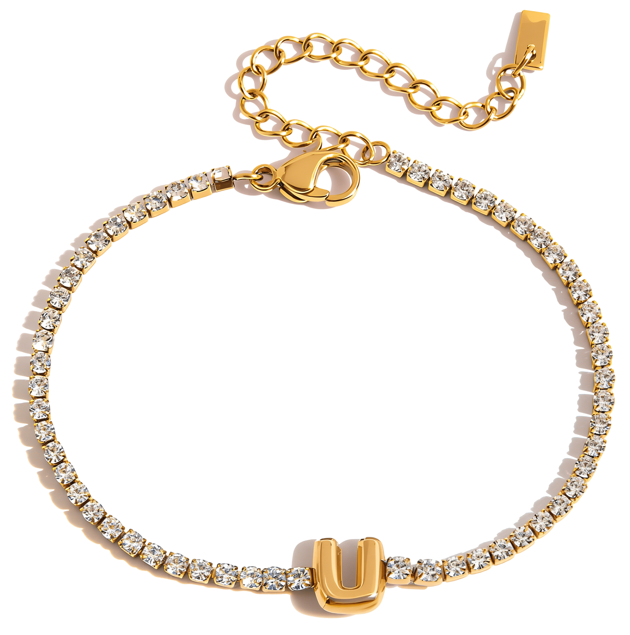 ELENYS Initial U – pozlacený náramek 18K žluté zlato Délka náramku: 16+5 cm / max. 21 cm