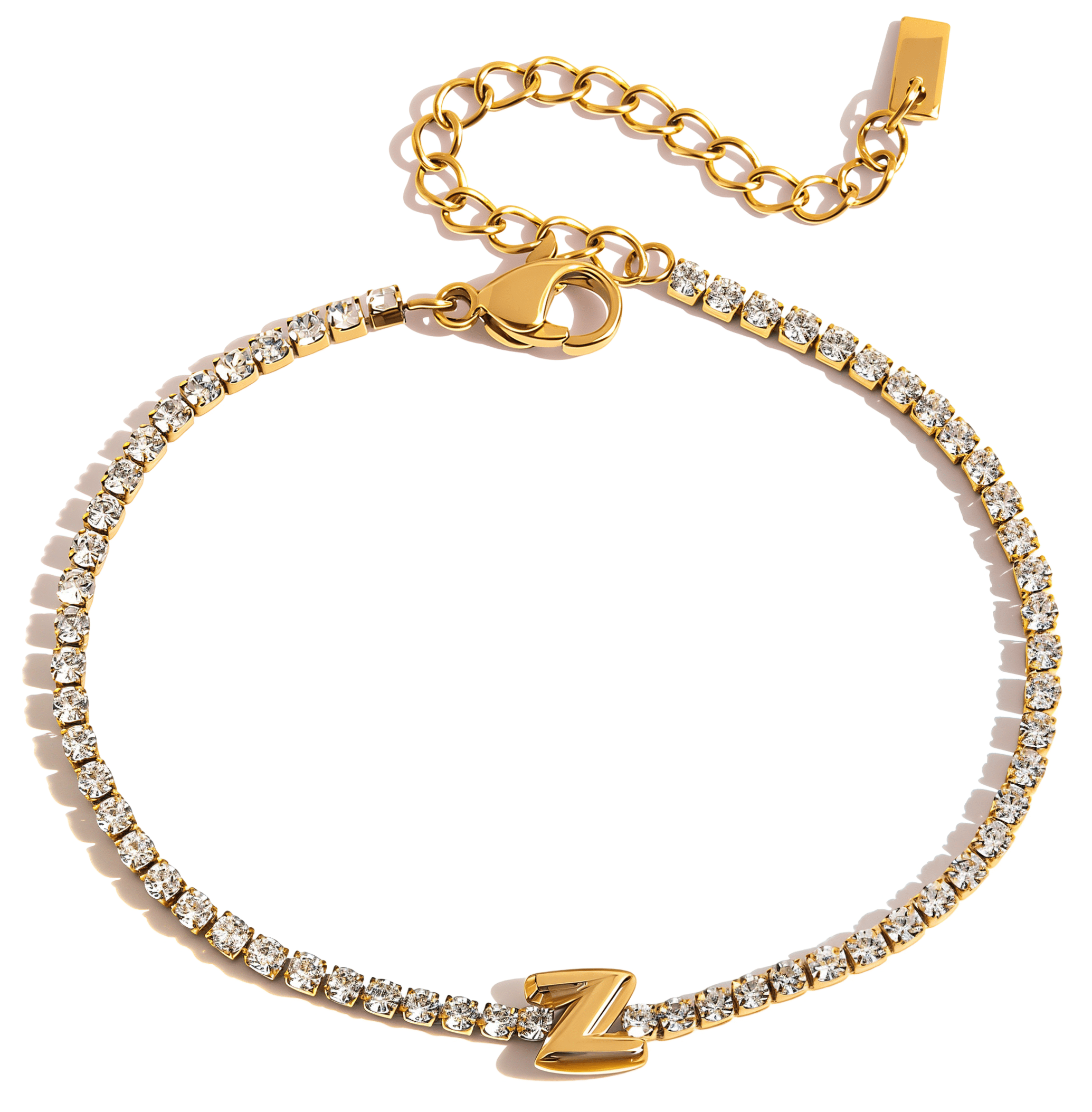 ELENYS Písmeno Z – pozlacený náramek 18K žluté zlato Délka náramku: 16+5 cm / max. 21 cm